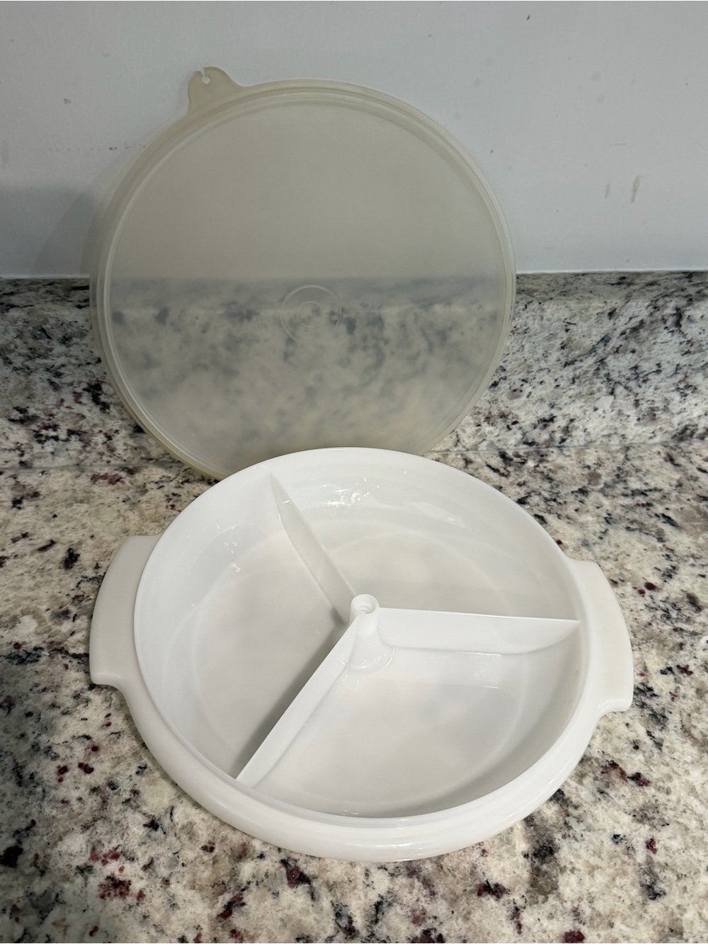 Vintage Tupperware White/Sheer #608 Suzette Tray